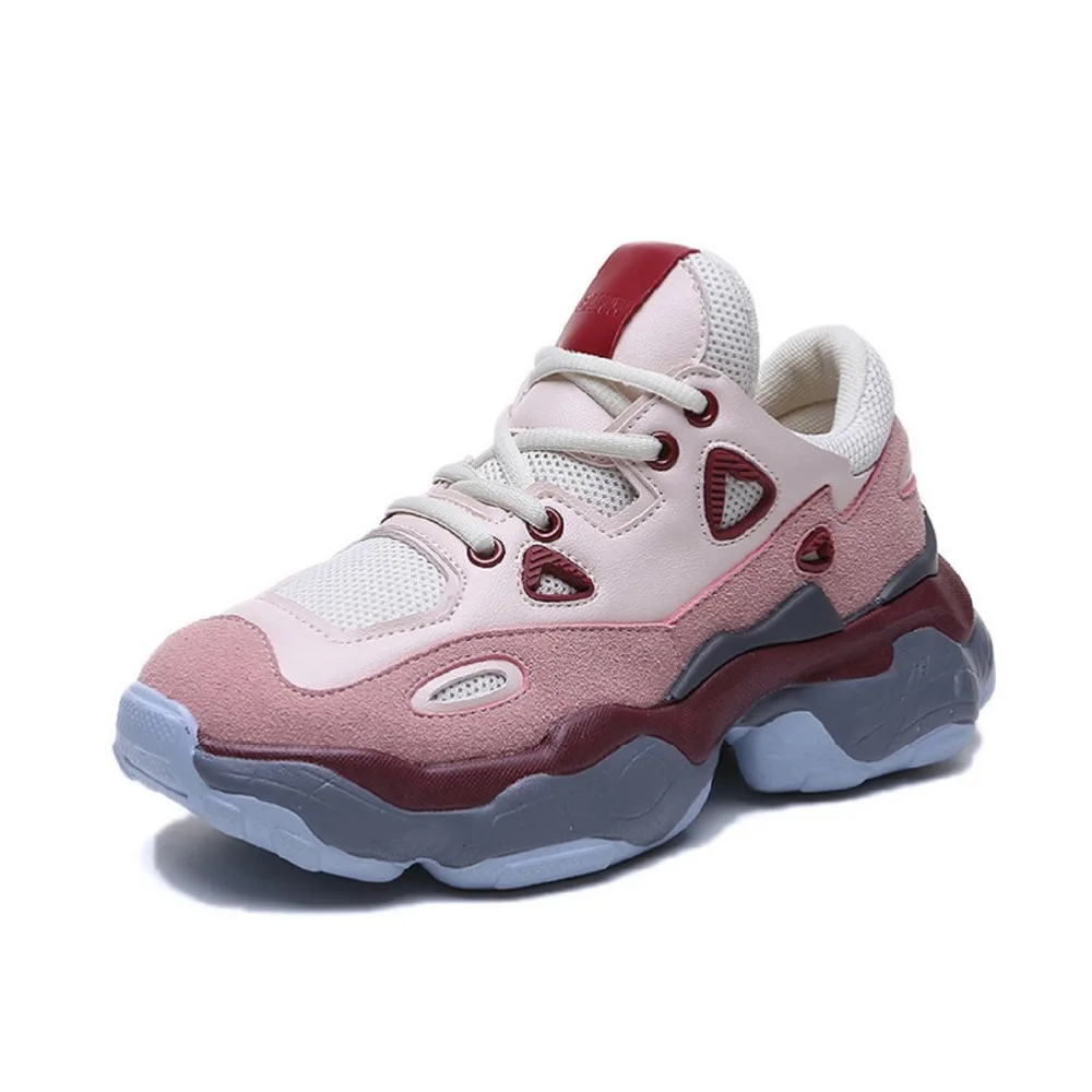 

Women's Casual Shoes Collection 2019 Spring-Autumn Shoes Women's Flat Sneakers Fashionable White Breathable Women's Lace-Up Snea