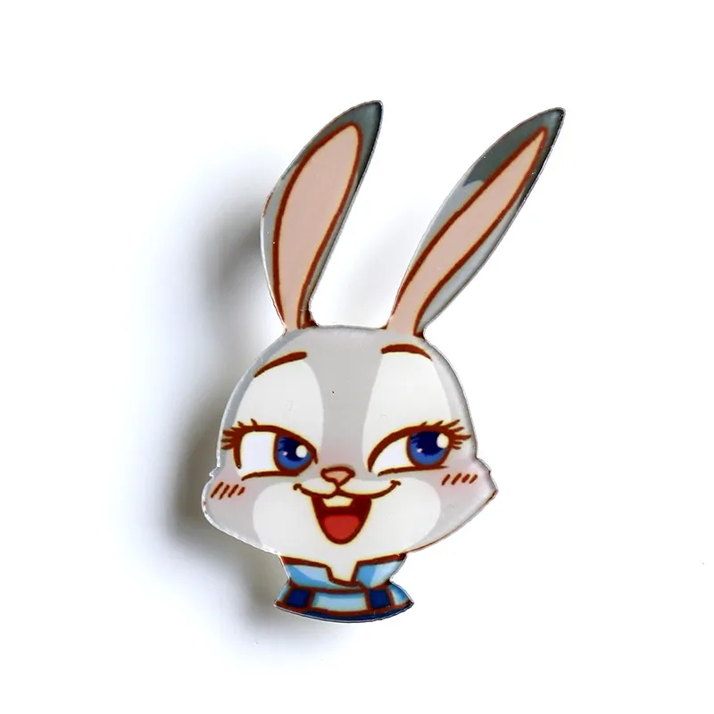 Nengdou Y35 fox badges cartoon pin acrylic badges kawaii harajuku pins for children rabbit icon animal brooches kids gift - Цвет: Y35-12