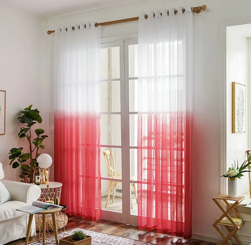 Градиент отвесный европейский и американский стиль окна тюль вуаль драпировка для гостиной балкон лечение дома высокое качество 5 цветов