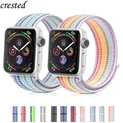 Нейлоновый ремешок для Apple Watch группа 42 мм 38 мм iwatch 4/3 группа 44 мм 40 мм Спортивная петля ремешок браслет полоса нейлоновый ремешок для часов