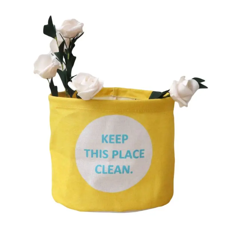 

2019 New Foldable Storage Baskets PE Waterproof coating Cartoon Printed Desktop Basket For Your Crafts Organizers