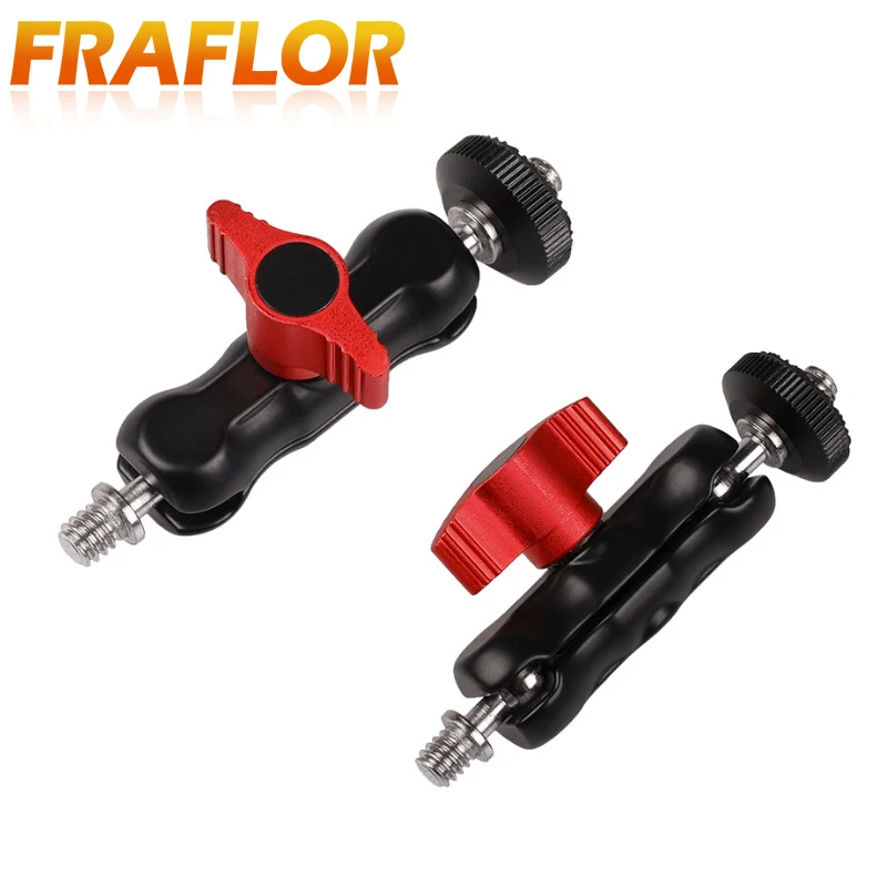 S Size Universal Monitor Bracket Ball Head Clamp Super Holder Stand SLR Camera Magic Arm Double HotShoe Ball Head Crab Claw Clip