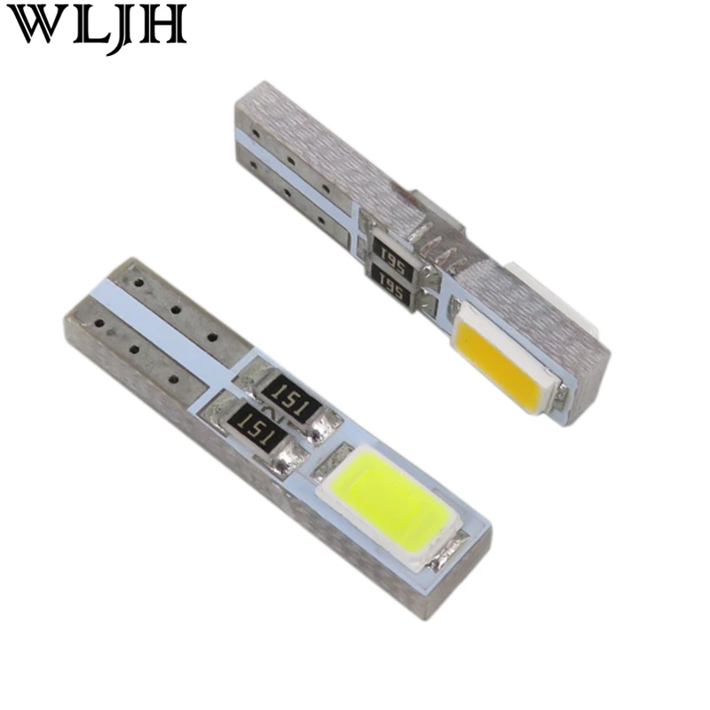 WLJH 10 шт. 12 В W3W Автомобильные фары T5 Led 74 73 клиновидный 5730 инструмент smd кластер
