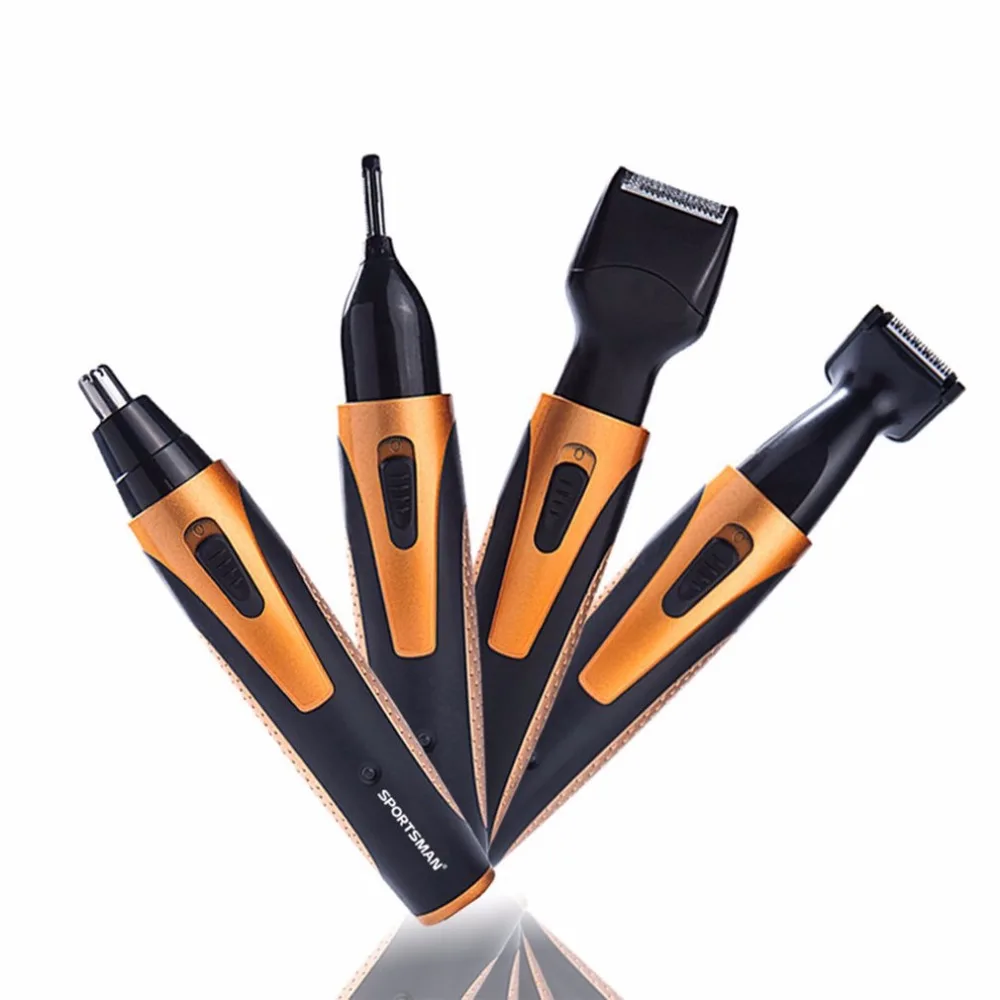 

4 In 1 Set Sideburns Trimmer Electric Ear Nose Hair Trimmer Shaver Clipper Cleaner Razor Eyebrow Remover Multi-functional Tool