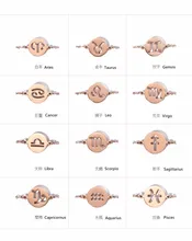 2016 New Design Titanium Steel Rose Gold Plated Twelve Constellations Bracelet Jewelry Woman best Gift Never