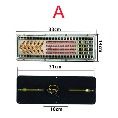1 пара Водонепроницаемый светодиодный задний стоп хвост Ligths для 24 В Тяжелого Грузовика Трейлер с водой течет сигнал поворота шатер лошадь гоночная лампа - Цвет: A