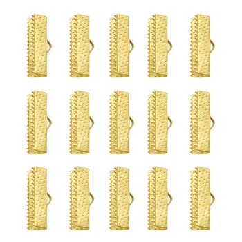 

100pcs Iron Ribbon Bracelet Pinch Crimp Clamp End Findings Cord Ends Fasteners Clasp Leather Ends jewelry making accessories F60