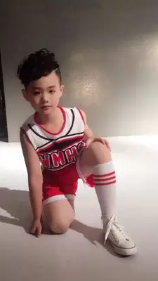 Kids Girls Cheerleading Dance Clothes Set Round Neckline Letter Print Patchwork Modern Dance Costumes For Kids Costume Boys Girs