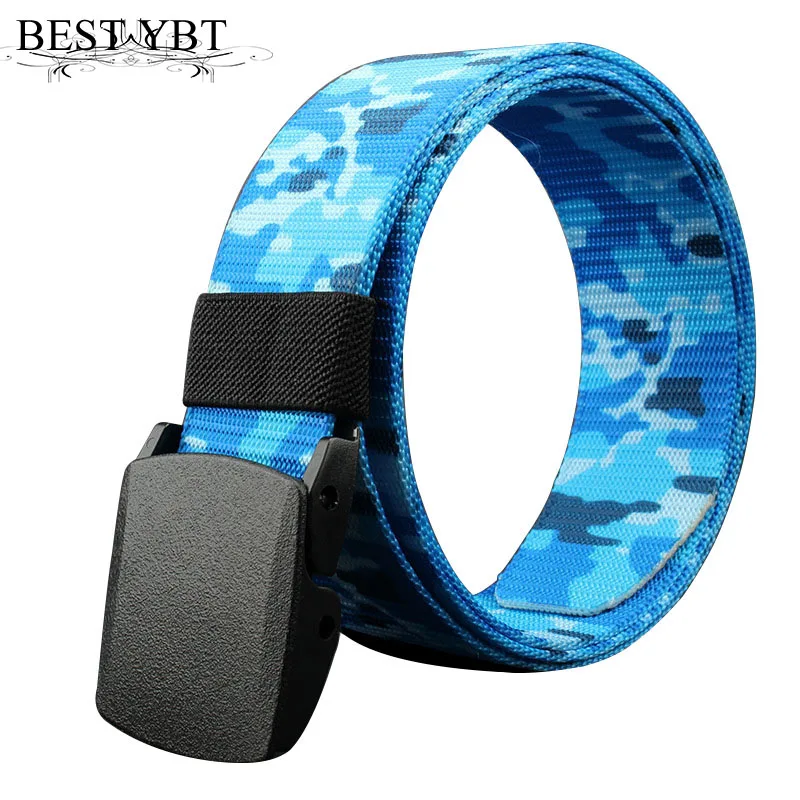 Best YBT Unisex Nylon belt Anti metal allergy plastic Smooth buckle belt Real nylon canvas