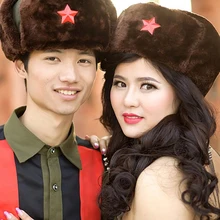 Лидер продаж, Мужская зимняя шапка с пентаграммой Lei Feng, открытый бомбардировщик ушных лоскутов, шапка, непромокаемая, Русская Шапка