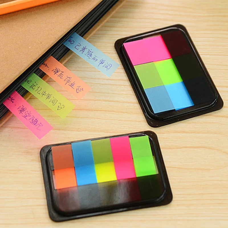 Colorful Fluorescent Memo Pad Post it Sticky Bookmark Writing Pads Cute
