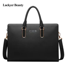 LUCKYER, красивый кожаный портфель, сумка для мужчин, деловая, Классическая, офисная, сумка на плечо, сумка-мессенджер, большая вместительность, портфель