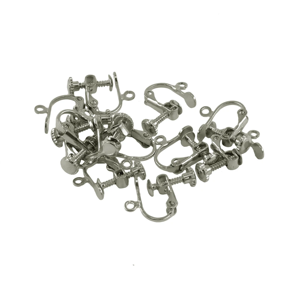 70 Pieces Non-Piercing Brass Screw Earring Clip Flat Hooks DIY Crafts