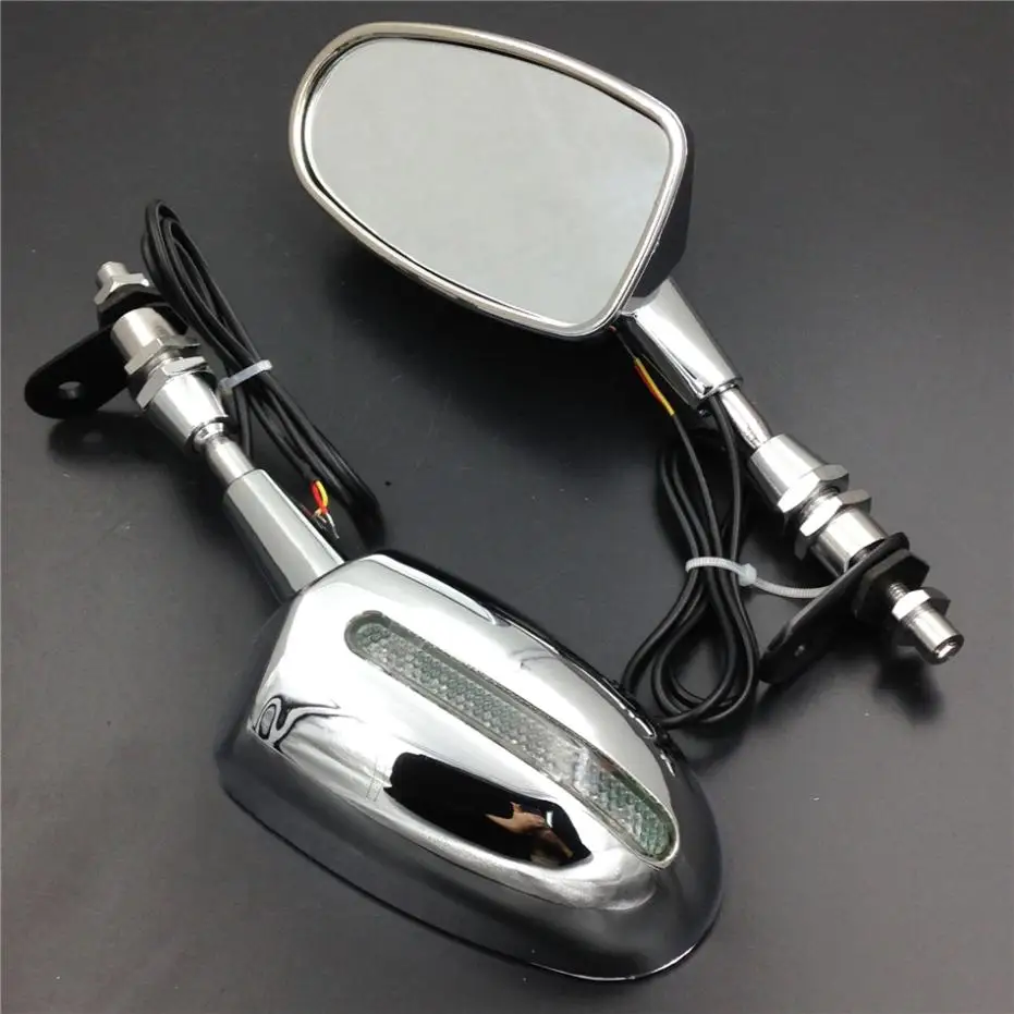 Светодиодное боковое зеркало заднего вида для 04 07 Kawasaki ZX10R/99 08 Suzuki Hayabusa Honda CBR 600 F1 F2
