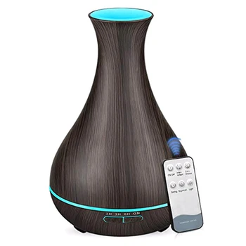 

550Ml Essential Oil Aroma Diffuser With Wood Grain Aroma Diffuser 7 Color Led Light Home Ultrasonic Air Humidifier With Uk Plu