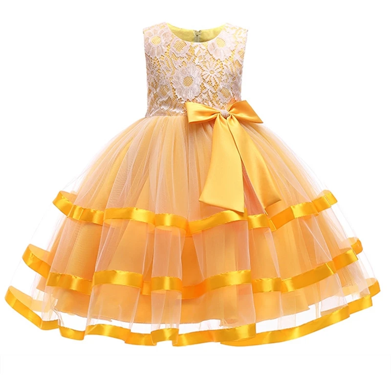 

Kids Flower Girl Dresses for Girls Lace Big Bow Princess Ball Gown Baby Girl Wedding Party Costumes Baby Christmas Clothes