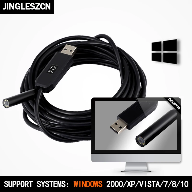 JINGLESZCN USB Endoscope 9MM Mini Camera 2m 5m 7m 10m 15m 20m 25m Waterproof IP67 Endoskop Borescope Inspection Snake Video Cam camera : image JINGLESZCN USB Endoscope 9MM Mini Camera 2m 5m 7m 10m 15m 20m 25m Waterproof IP67 Endoskop Borescope Inspection Snake Video Cam camera