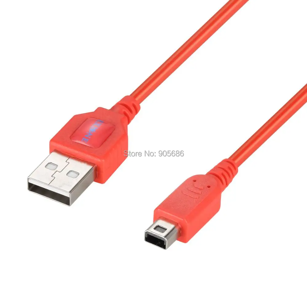 Exlene<ALIMT >&reg;</ALIMT> Nintendo 3DS USB Power Charge cable Play while charging For Nintendo 3DS, 3DS XL, 2DS, DSi, DSi XL(Red) (2)