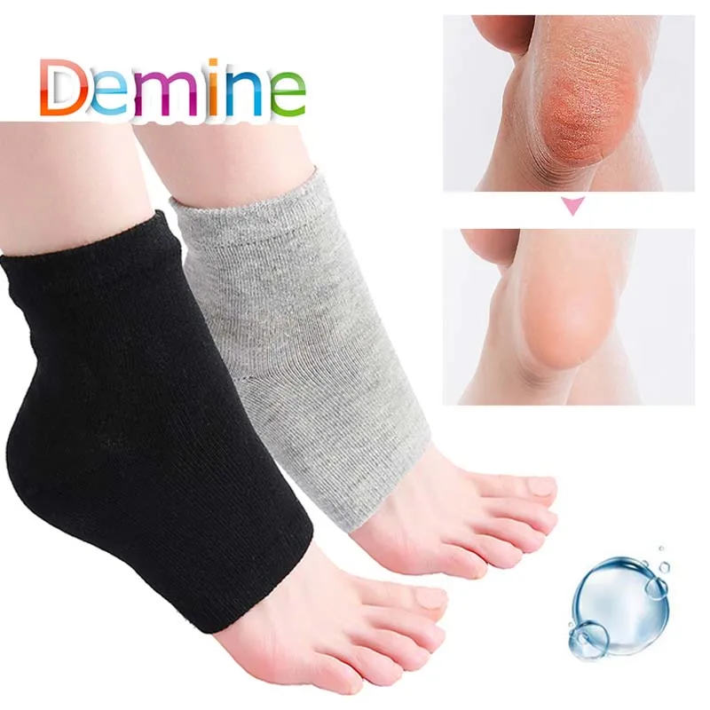 

Nylon Gel Heel Sleeve Pedicure Foot Care Protector Cracked Skin SPA Moisturising Pads Pain Relief Ankle Socks Inserts