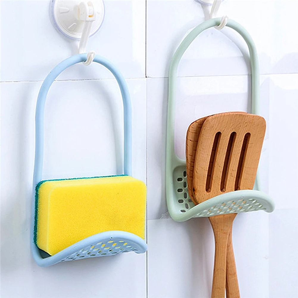 1pc Bendable Kitchen Sink Hanger Storage Holder Rack for Soap Sponges Scrubber Brush