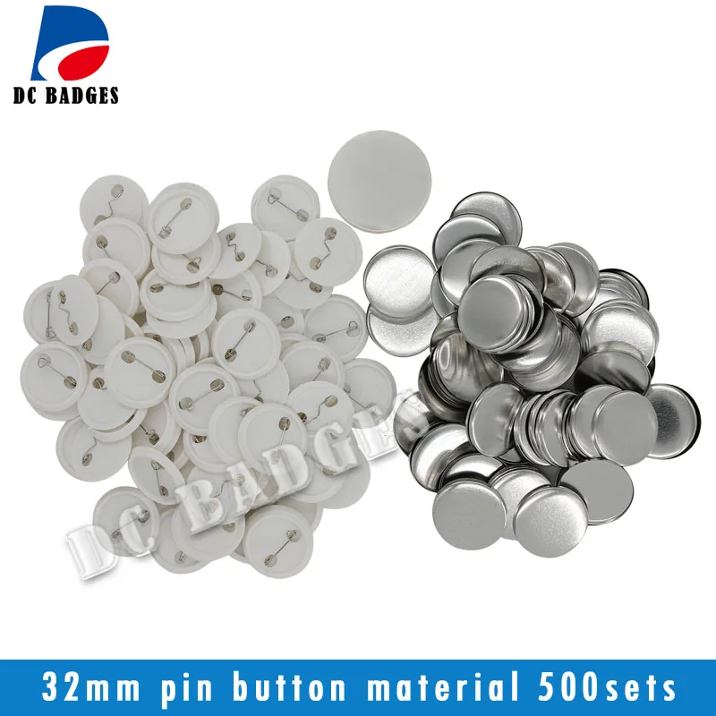 

1 1/4"( 32mm) 500sets Plastic pinback button badge material badge Components Supplies