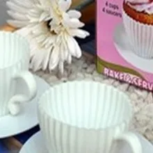 Чашки для чая силиконовые формы для выпечки кексов забавные вечерние торты Формы для кексов 4 чашки 4 блюдца в коробке