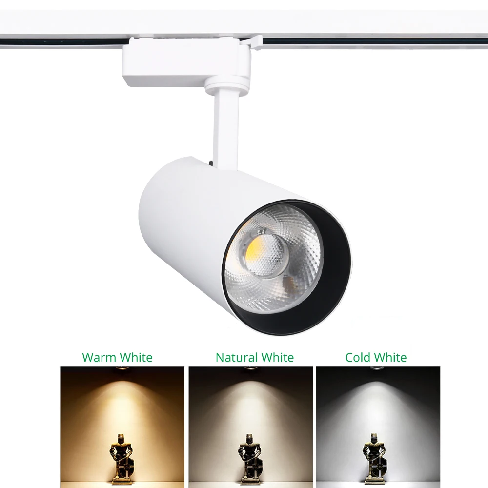 مصباح الطرق السكك الحديدية بقعة 30 W COB LED أضواء السقف الملابس الأضواء مخزن معرض ضوء مول معرض تركيبات المسار الإضاءة