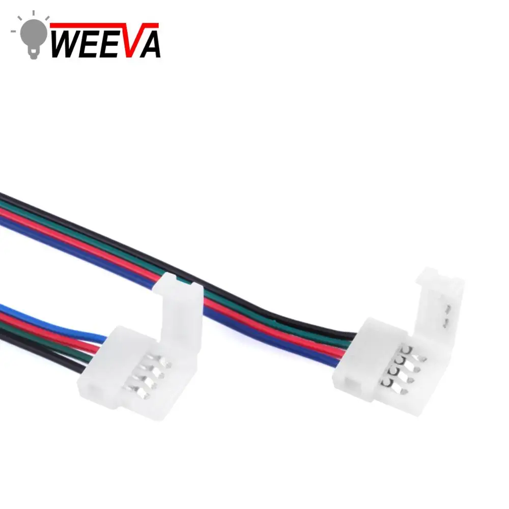 

RGB LED Strip Connector Double Head PCB Cable Free Welding 4pin 10mm Power Connector 5pcs/lot