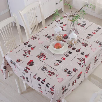 

UFRIDAY Crown Flowel Owl Printed Christmas Tablecloth Cartoon Table Cover Para Mesa Toalha De Mesa PVC Waterproof Table Cloth