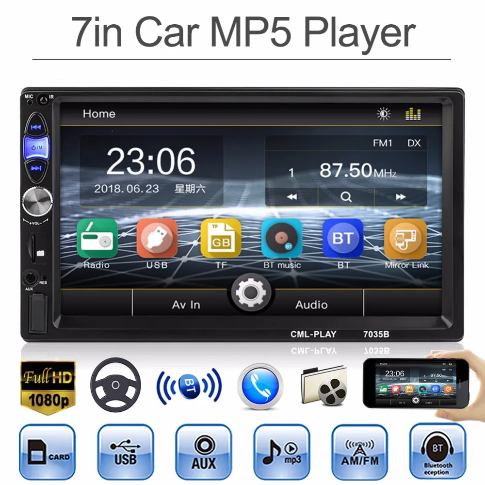 

Universal 2 din Car Multimedia Player Autoradio Stereo 7" Touch Screen Video MP5 Player Auto Radio Bluetooth Vehicle Electronics