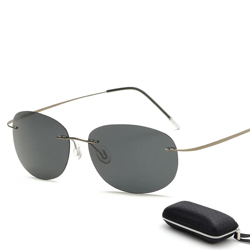 Чехол, поляризационные титановые солнцезащитные очки, Полароид, фирменный дизайн, Gafas, мужские круглые солнцезащитные очки, солнцезащитные очки для мужчин - Цвет линз: ZP3225 with case C6