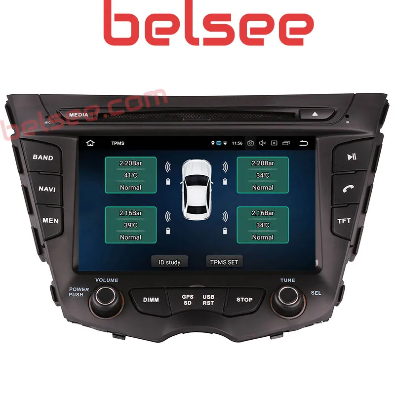 Belsee автомобильный Радио Мультимедиа gps Android 8,0 навигация dvd-плеер Восьмиядерный Ram 4G+ 32G HD Scree для hyundai Veloster 2011