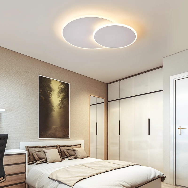 Rotatable Ultra-thin Modern LED Ceiling Lights For aisle corridor Bedroom Brown/ White fixtures Cei