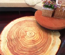 6mm Ultra-thin 80/100/120/160CM Antique Wood Tree Annual Ring Round Carpet For Living Room Bedroom Study Chair Mat Plush Ru