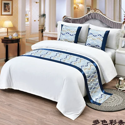 

Colorful Waves Bedspreads Mediterranean Bed Runner Throw Bedding Queen King Bed Cover Towel Home Hotel Decorations for wedding