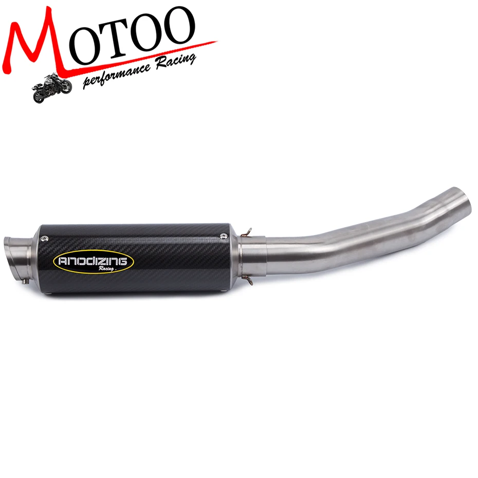 

Motoo - Motorcycle Exhaust Muffler Link Pipe Carbon Fiber Exhaust middle Pipe Escape FOR KAWASAKI Z750 Z 750 2010-2014