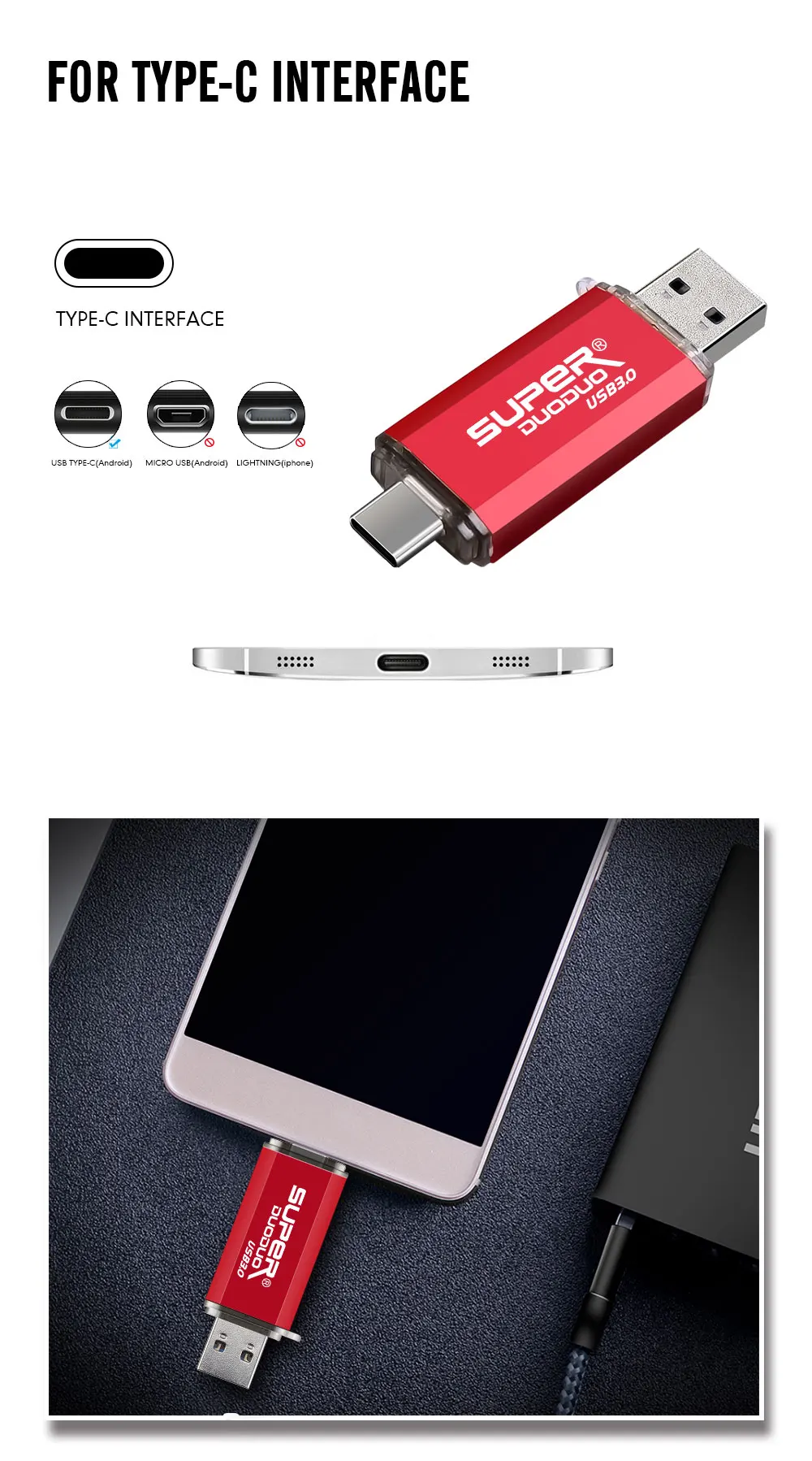 Водонепроницаемый металлический флеш-накопитель USB 128 ГБ 64 ГБ 32 ГБ 16 ГБ флеш-накопитель USB 64 ГБ флеш-накопитель USB 3,0 OTG type-C usb ключ