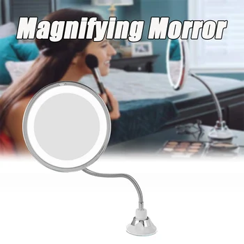 

10x / 5x Magnifying LED Lighted Makeup Mirror Flexibility Illuminated 360 Rotation Natural Light Aluminum Mirrors Makeup Mirrors