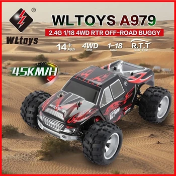 

70km/h Upgraded WLtoys A979-B A979 4WD 1:18 RC Racing Car High Speed Monster Truck Transmitter Off-Road VS A959-b Sports cars