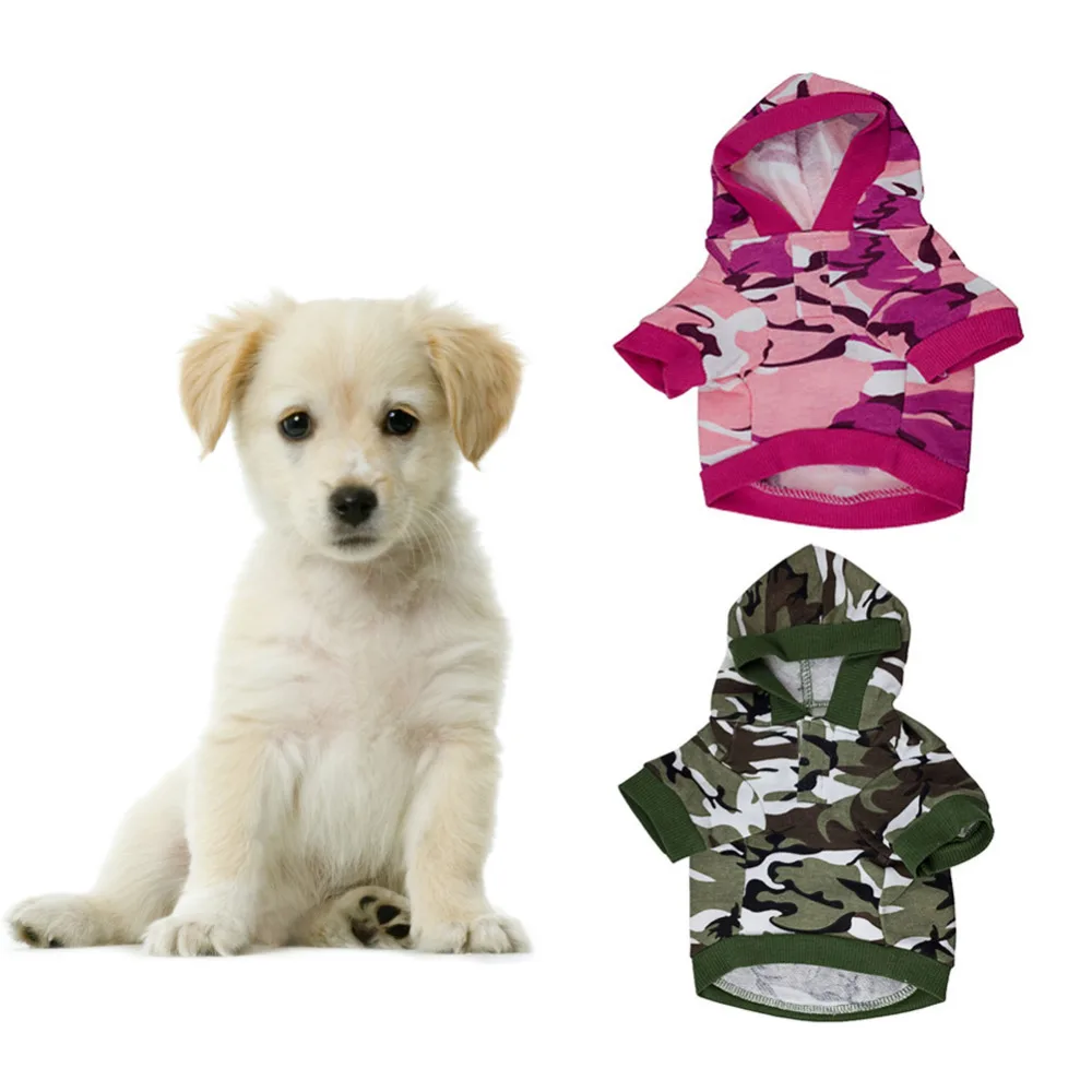Small Pet Dog Camouflage Hoodie Coat Sweatshirt T shirt Cotton Blend