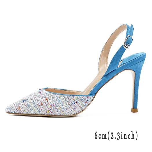 Aliexpress.com : Buy Mesh Sweet Pointed Toe High Heels Slingback Ladies ...
