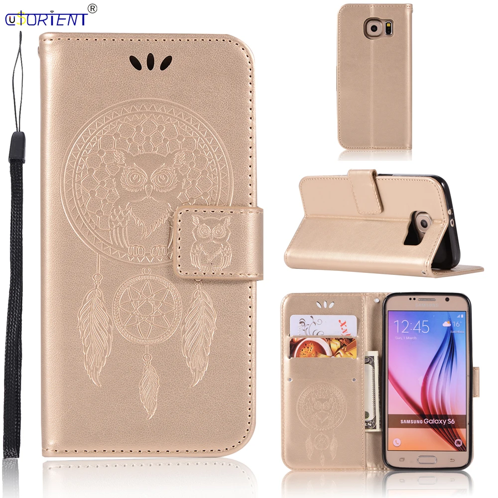Кожаный чехол книжка с бумажником для Samsung Galaxy S6 S 6 G920 SM G920F G920I G920FD G9200 G920S G920T G920P G920V