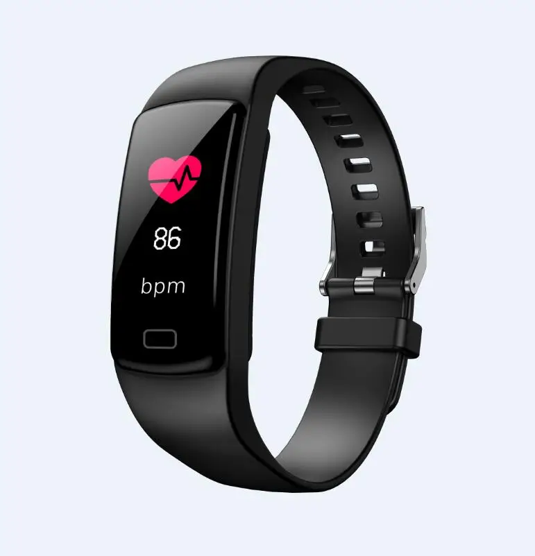 DEHWSG фитнес-браслет пульсометр кровяное давление часы водонепроницаемые спортивные часы для IOS Android Xiaomi PK fit bit - Цвет: Черный