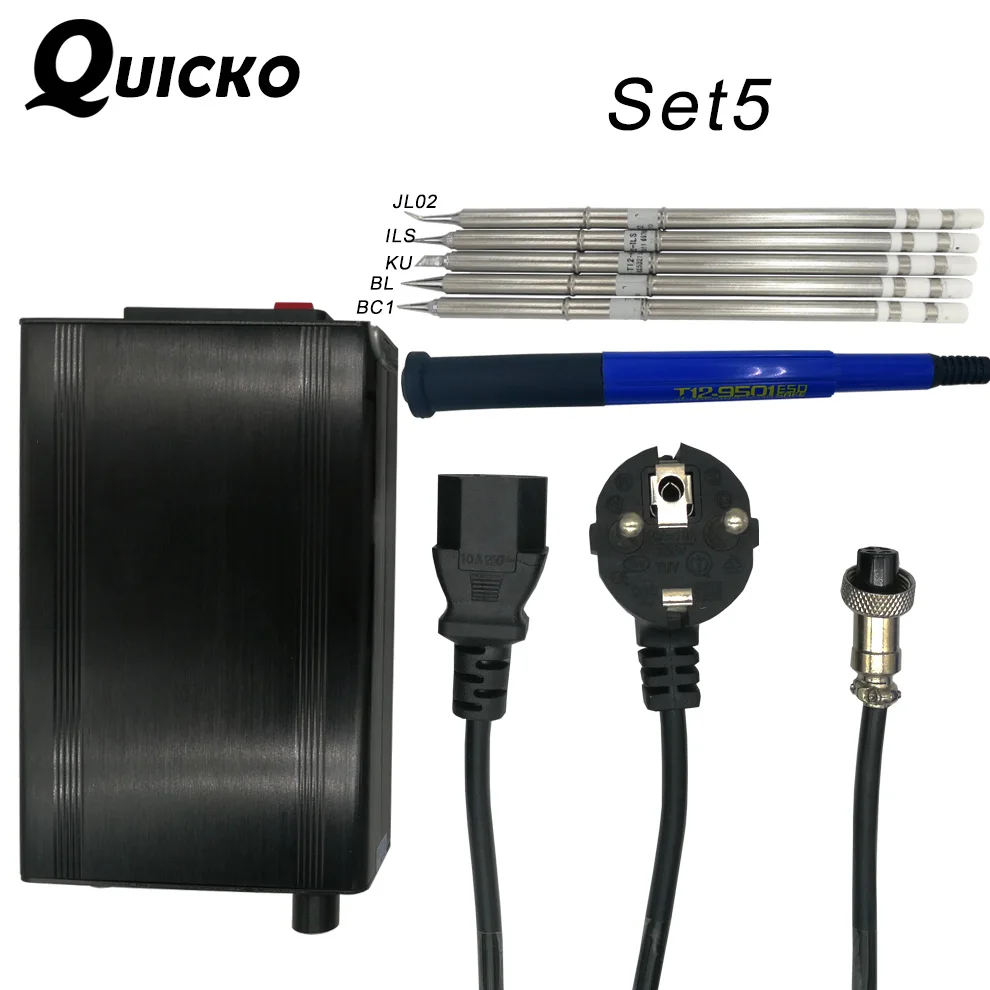 QUICKO STC T12 OLED цифровая паяльная станция T12 с 9501 ручкой ПАЯЛЬНЫЕ НАКОНЕЧНИКИ 108 ВТ большая мощность для HAKKO бессвинцовые железные наконечники