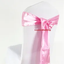 100 шт./лот розовый атлас Чехлы для стульев Sash атласная Председатель Sash Для свадебной вечеринки украшения
