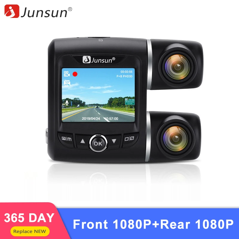 

Junsun WiFi Car DVR GPS Tracker Dual Full HD 1080P Front and Inside Sony Sensor Recording car interior imagessuitable for Taxi