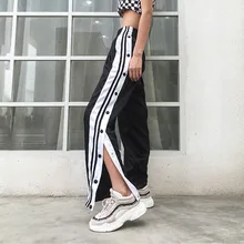 #Special Offers Casual Satin Pants Side Button Striped Split Pants Women Black High Waist Straight Sweatpants Pantalon Femme Streetwear New #Special Offers Casual Satin Pants Side Button Striped Split Pants Women Black High Waist Straight Sweatpants Pantalon Femme Streetwear New