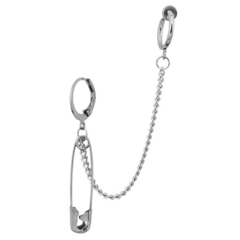 

Korea Safty Pin Paper Clip Chain BTS Earrings for Women Mens Irregular Jewelry Earrings BTS Punk Fashion Accessories