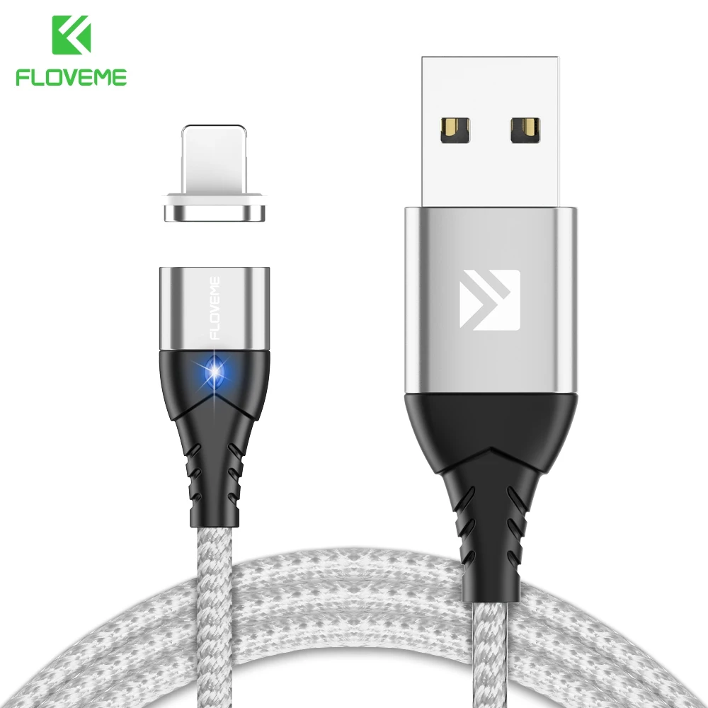 Магнитный Micro USB кабель FLOVEME 3A для iPhone samsung type-c, зарядное устройство, Магнитный адаптер, usb type C, кабели для телефонов - Цвет: Silver