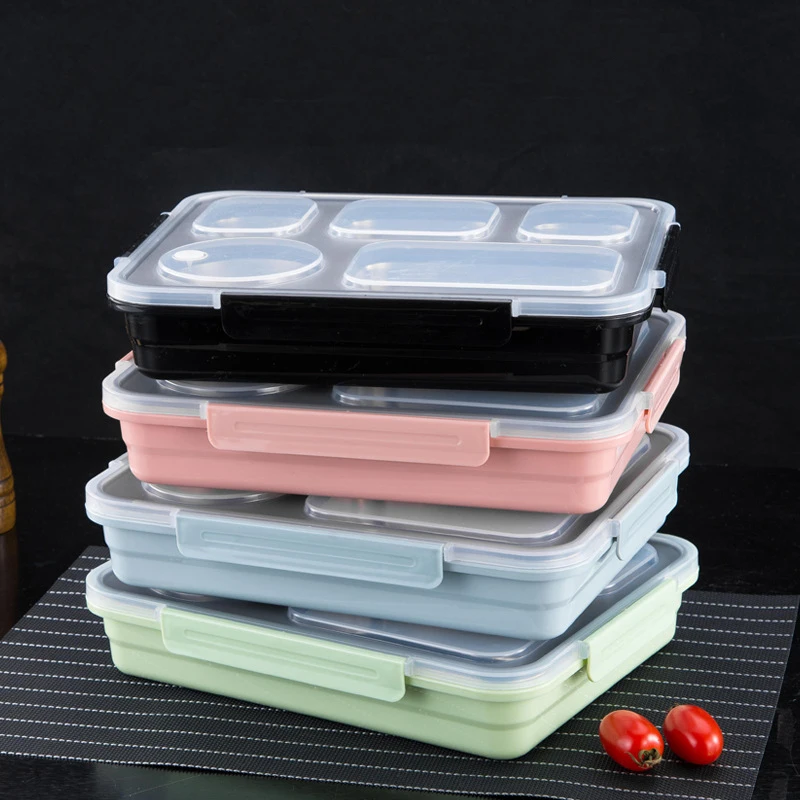 Baispo Leakproof Lunch Box Thermal Bento Box with Tableware Food Container with Compartments For Students Office Worker